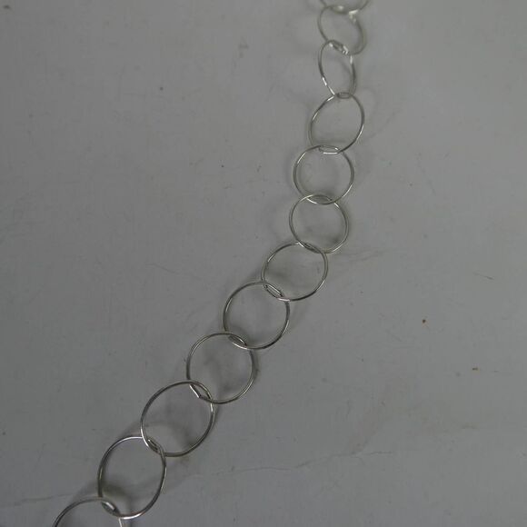 Sterling Silver 925 Open O Link Chain Necklace Snowflake Mandala Pendant - Picture 7 of 9